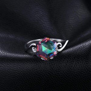 💜 4.1ct Rainbow Quartz Ring - 925 Sterling Silver